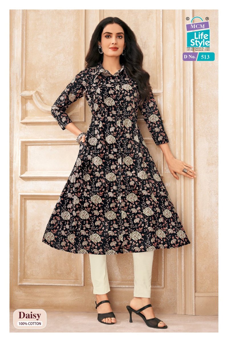 Daisy Vol 5 By Mcm Cotton Printed A Line Flair Kurtis 